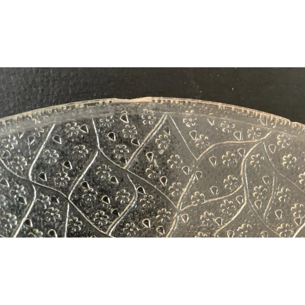 L.E. Smith Glass Co. VTG Pressed Glass Plate Santa Maria Pattern 1920s-1930s